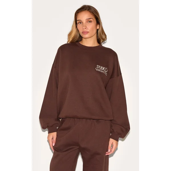 Chocolate Studio Archives Embroidered Oversized Sweatshirt
