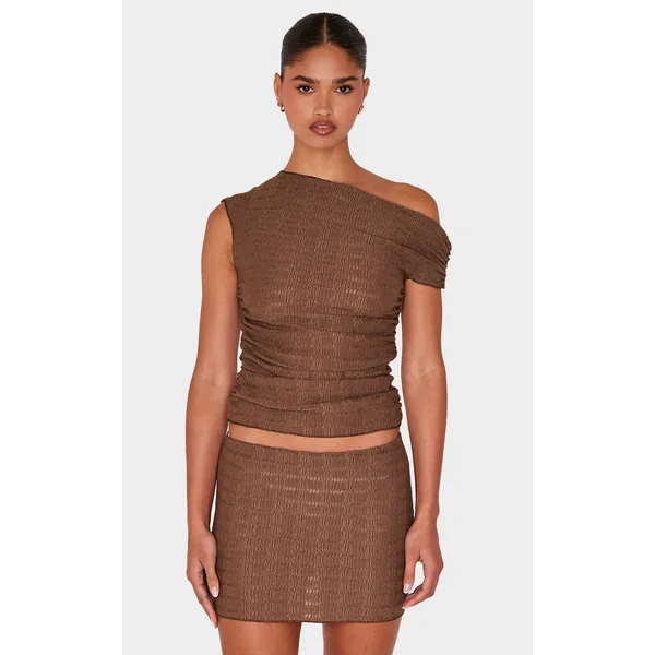 Chocolate Textured Asymmetric Top