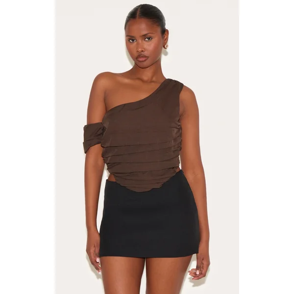 Chocolate Woven Drape Corset