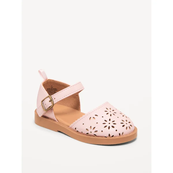 Chunky Perforated Ballet Sandals for Toddler Girls - PINK DUST