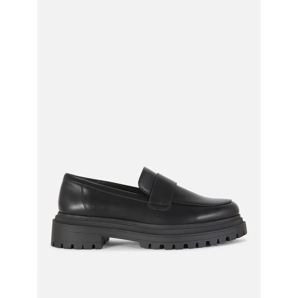 Chunky Platform Loafers - Black