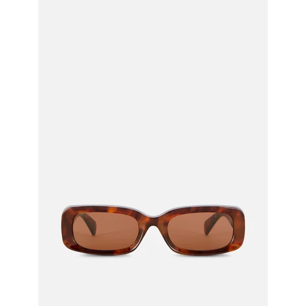 Chunky Rectangular Sunglasses - Brown