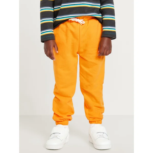 Cinched-Hem Jogger Sweatpants for Toddler Boys - Tropic Mango