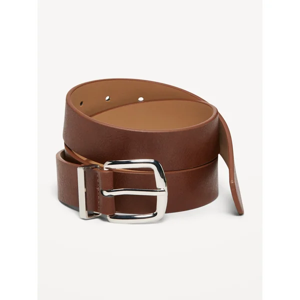Classic Faux-Leather Belt - Dark Chocolate
