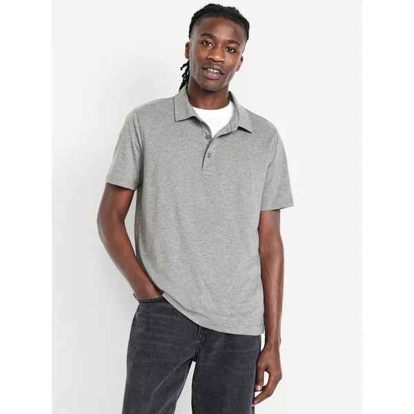 Classic Fit Jersey Polo - Dark Heather Gray
