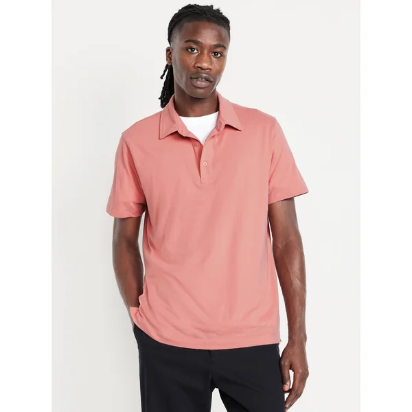 Classic Fit Jersey Polo - SUNRISE PINK