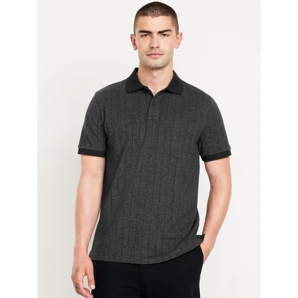 Classic Fit Pique Polo - Charcoal