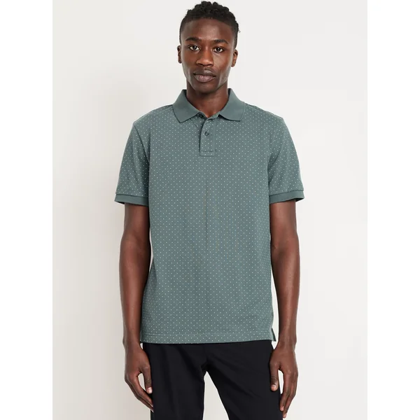 Classic Fit Pique Polo - Green Dots