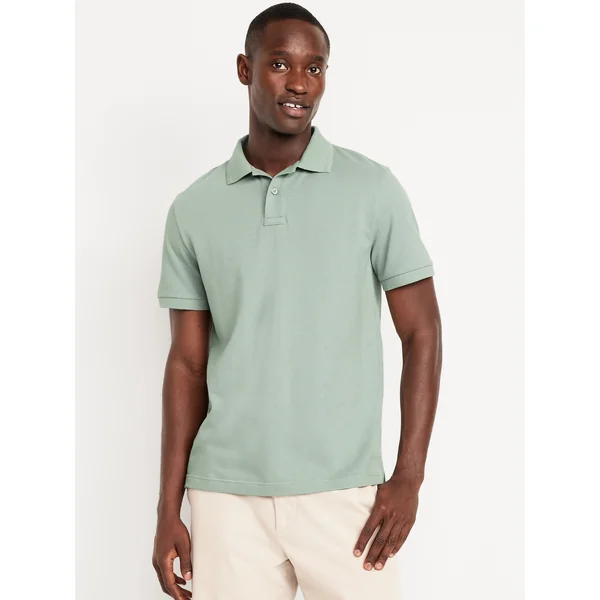 Classic Fit Pique Polo - MILKY JADE