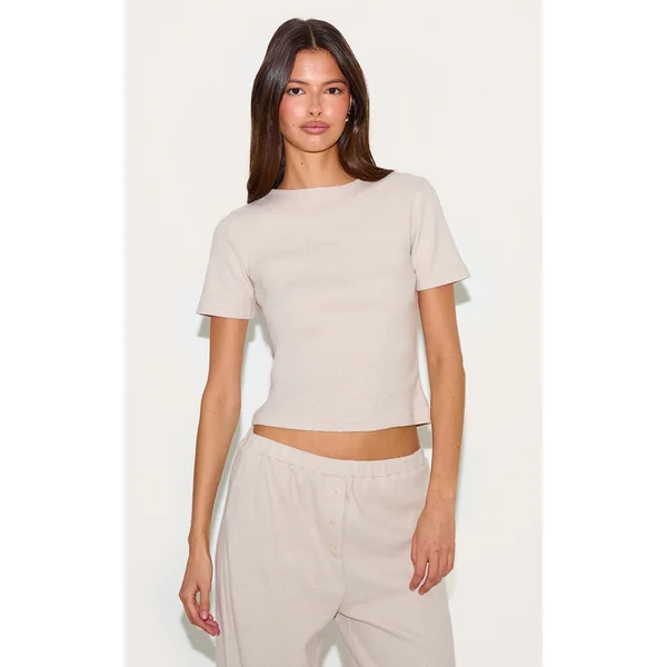 Clay Brushed Ribbed Fitted T Shirt