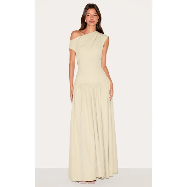Clay Tailored Asymmetric Gathered Maxi Dress
