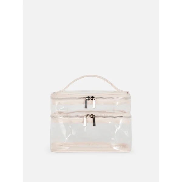 Clear Double Vanity Case - Ivory
