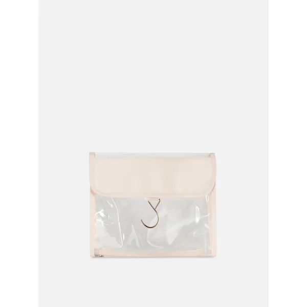 Clear Fold Up Toiletry Bag - Ivory