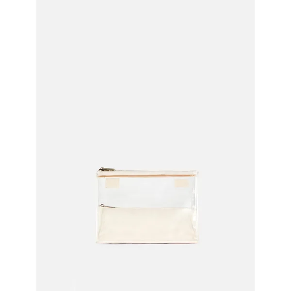 Clear Fold Up Toiletry Bag - Ivory