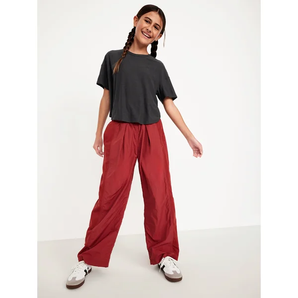 CloudMotion Cropped Performance T-Shirt for Girls - Black Jack