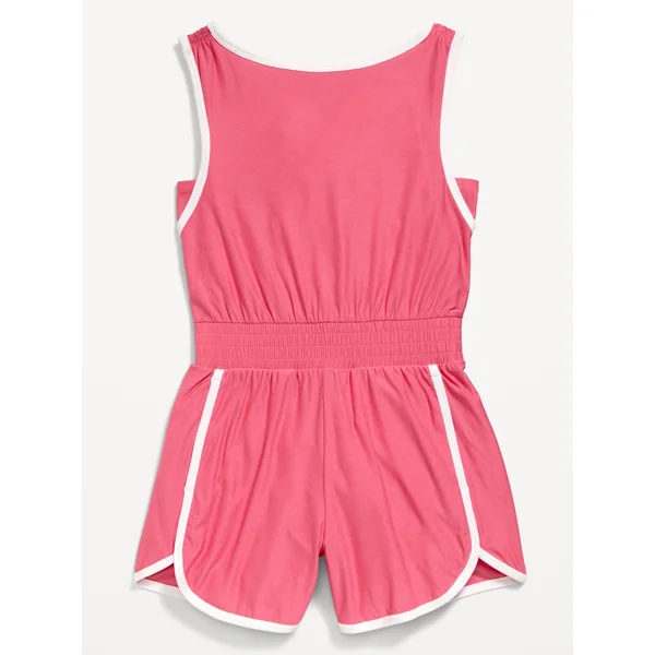 CloudMotion Sleeveless Romper for Girls - Pink Splendor