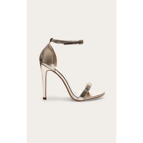 Clover Gold Metallic Heeled Strappy Sandal