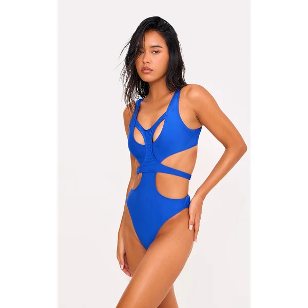 Cobalt Double Layer Cut Out Swimsuit