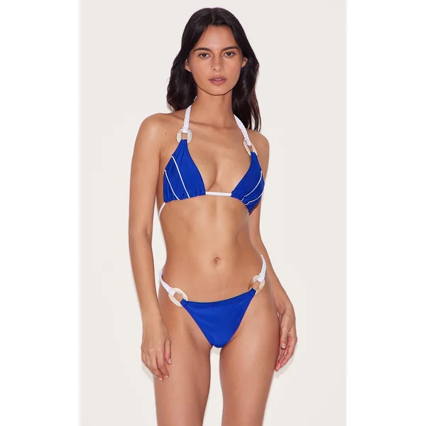 Cobalt O Ring Trim Triangle Bikini Top