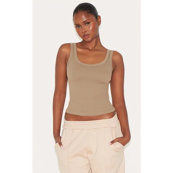 Coffee Snatched Rib Scoop Vest