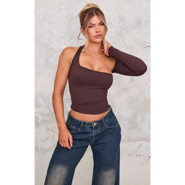 Coffee Snatched Sculpt Arm Detail Top