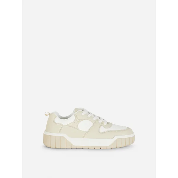 Color Block Chunky Sneakers - Nude