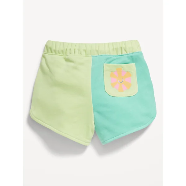 Color-Block Graphic French-Terry Shorts for Toddler Girls - Pale Citron