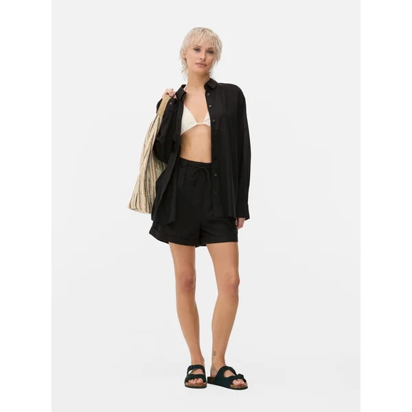 Cotton Blend Shirt - Black