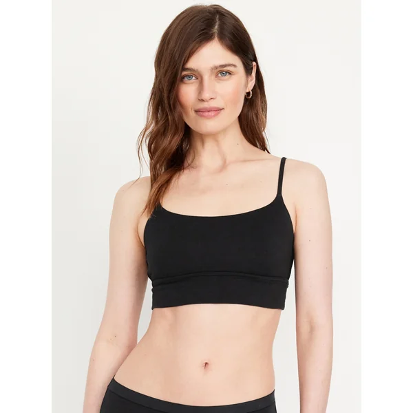 Cotton Cami Bralette - Black Jack