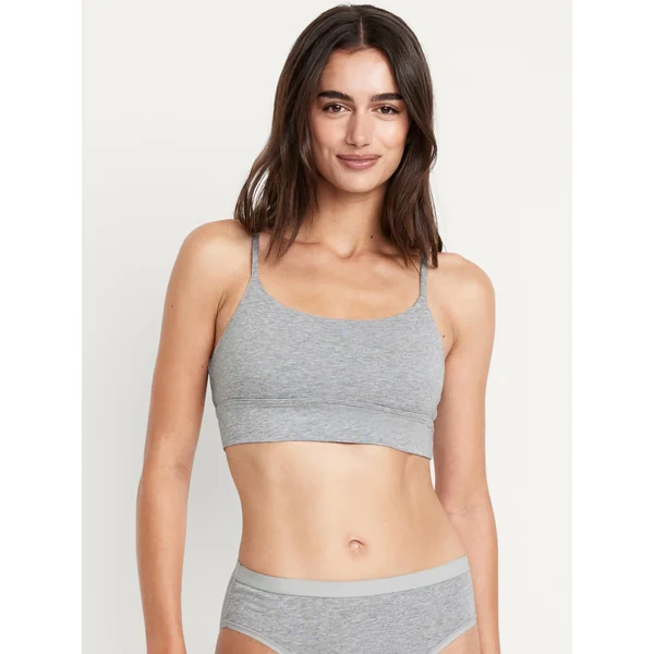 Cotton Cami Bralette - Heather Gray