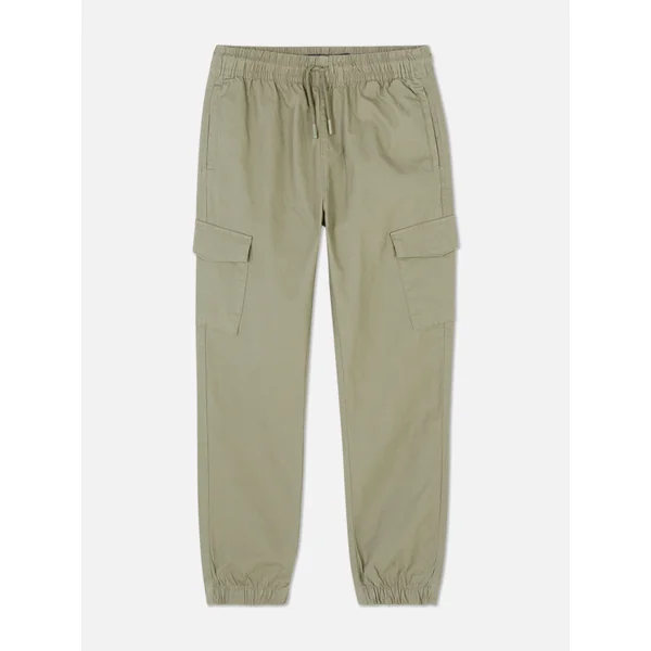 Cotton Rich Cargo Pants - Olive
