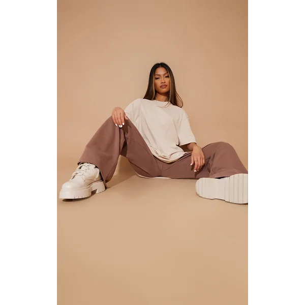 Cotton Sand Oversized T-Shirt