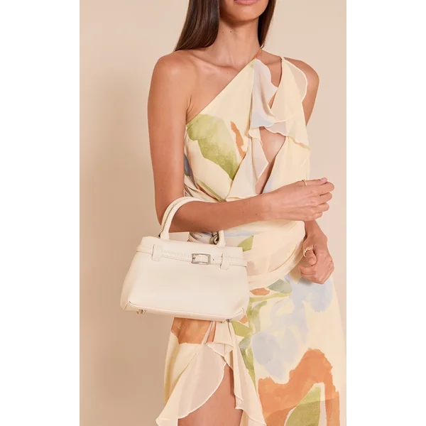 Cream Belt Detail Mini Cross Body Bag