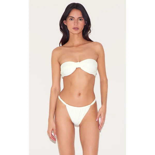 Cream Double Strap Bikini Bottom
