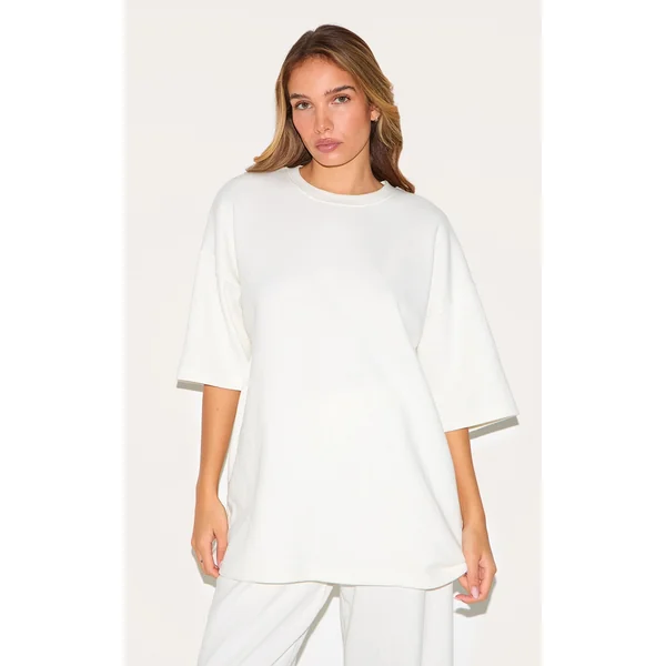 Cream Jersey Oversized T-shirt