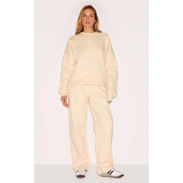 Cream Oversized Sweat Tracksuit Set