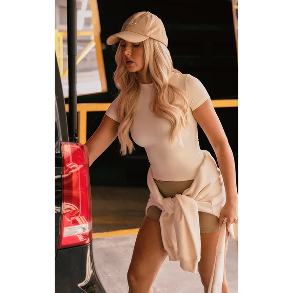 Cream Snatched Sculpt Short Sleeve T Shirt