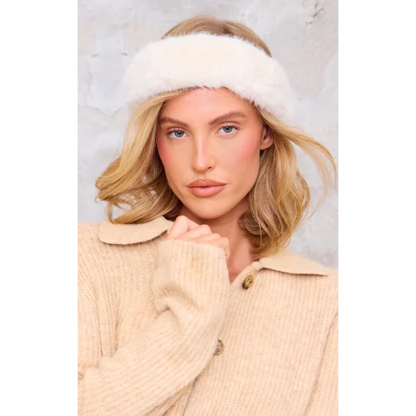 Cream Soft Faux Fur Headband