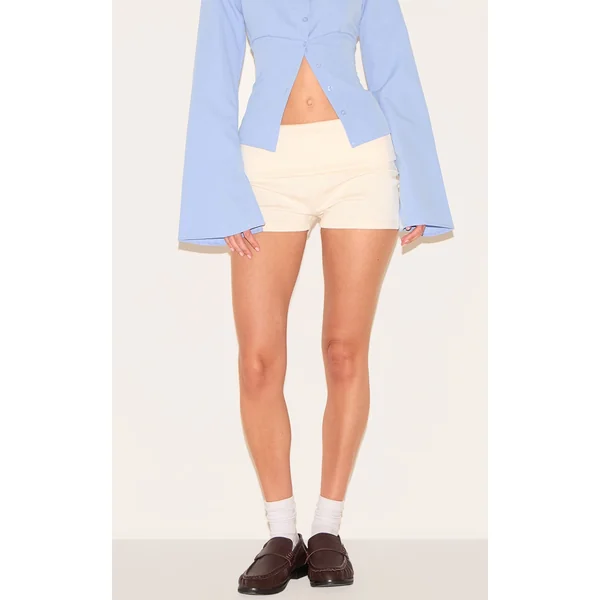 Cream Soft Touch Modal Foldover Hot Pants