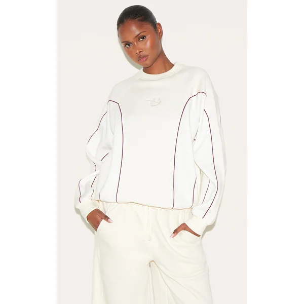 Cream Sport Collective Contrast Binding Sweatshirt