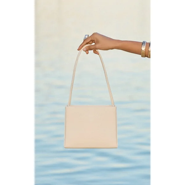 Cream Structured Mini Shoulder Bag