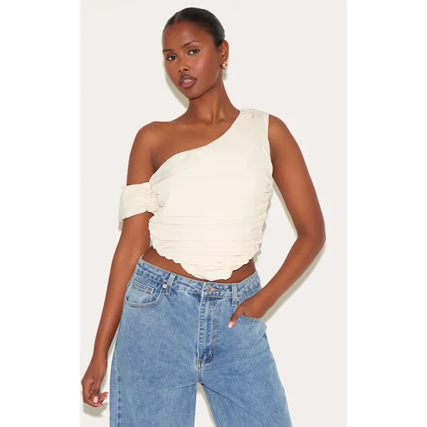 Cream Woven Drape Corset