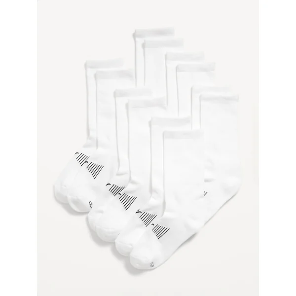 Crew Go-Dry Performance Socks 6-Pack for Boys - Solid White