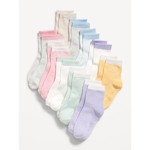 Crew Socks 10-Pack for Toddler & Baby - Seasonal Stripes