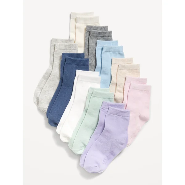 Crew Socks 10-Pack for Toddler & Baby - Solid Performance