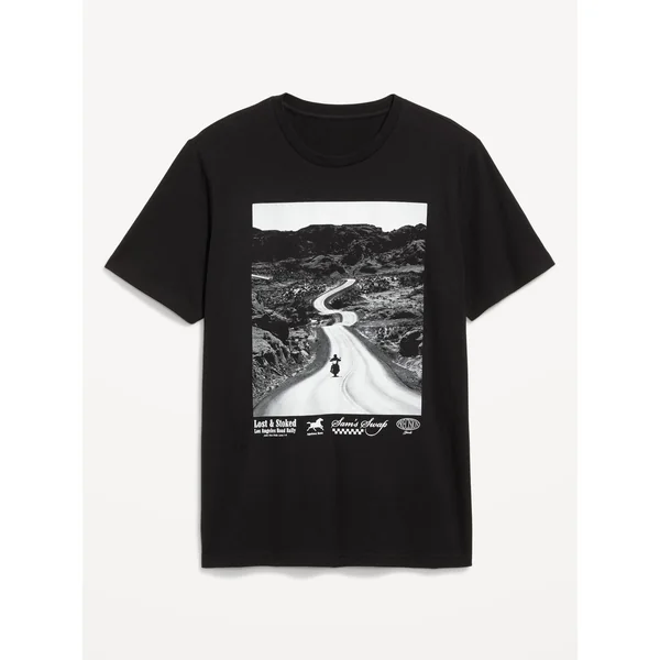 Crew-Neck Graphic T-Shirt - Black Jack