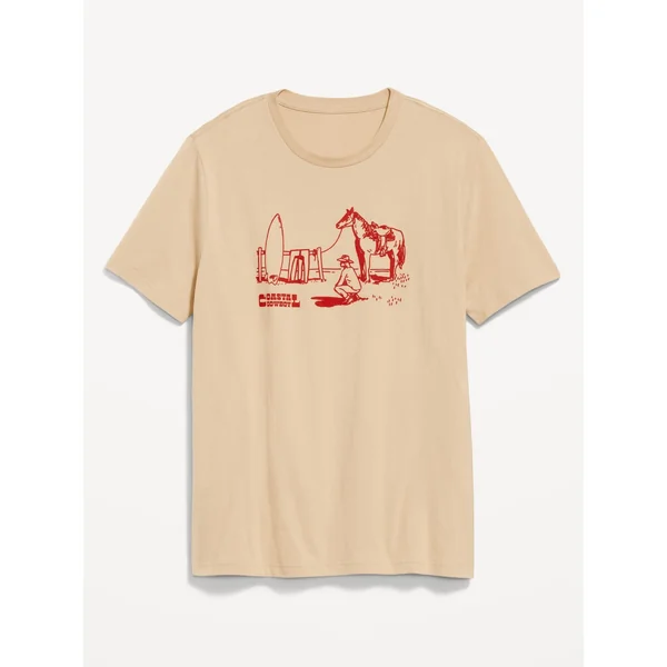 Crew-Neck Graphic T-Shirt - British Khaki