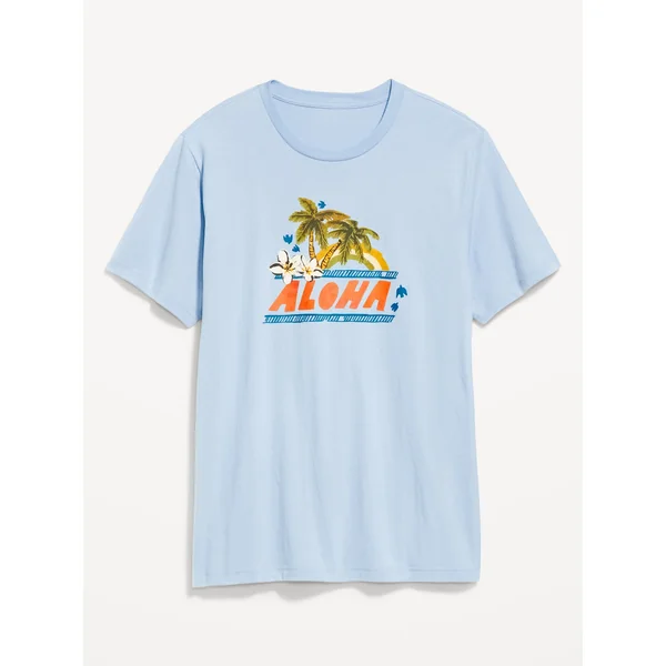 Crew-Neck Graphic T-Shirt - Cashmere Blue