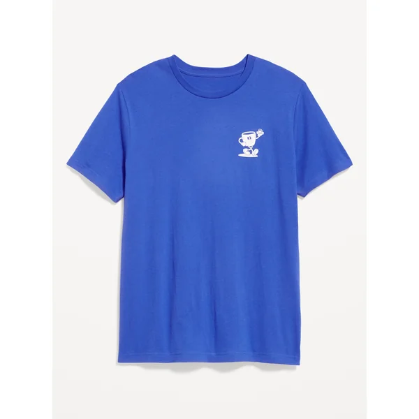 Crew-Neck Graphic T-Shirt - CRAYON BLUE