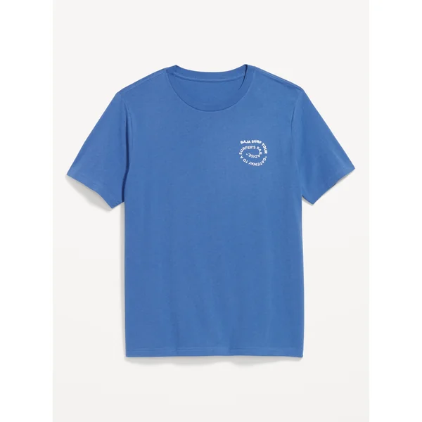 Crew-Neck Graphic T-Shirt - Laundered Blue